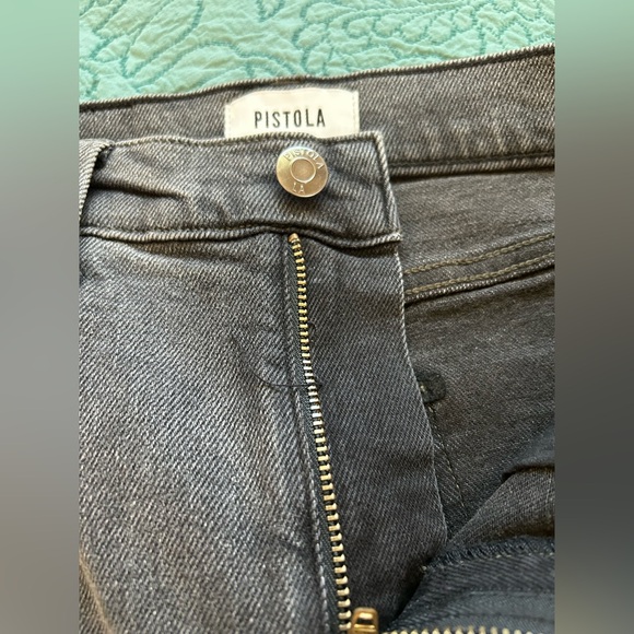 Pistola Mid Rise Gray/Black Jeans A-line Slim - Picture 6 of 12